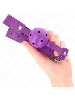 Kink - Bavaglio 65x2,5 Cm con Palla Traspirante Viola 4,5 Cm