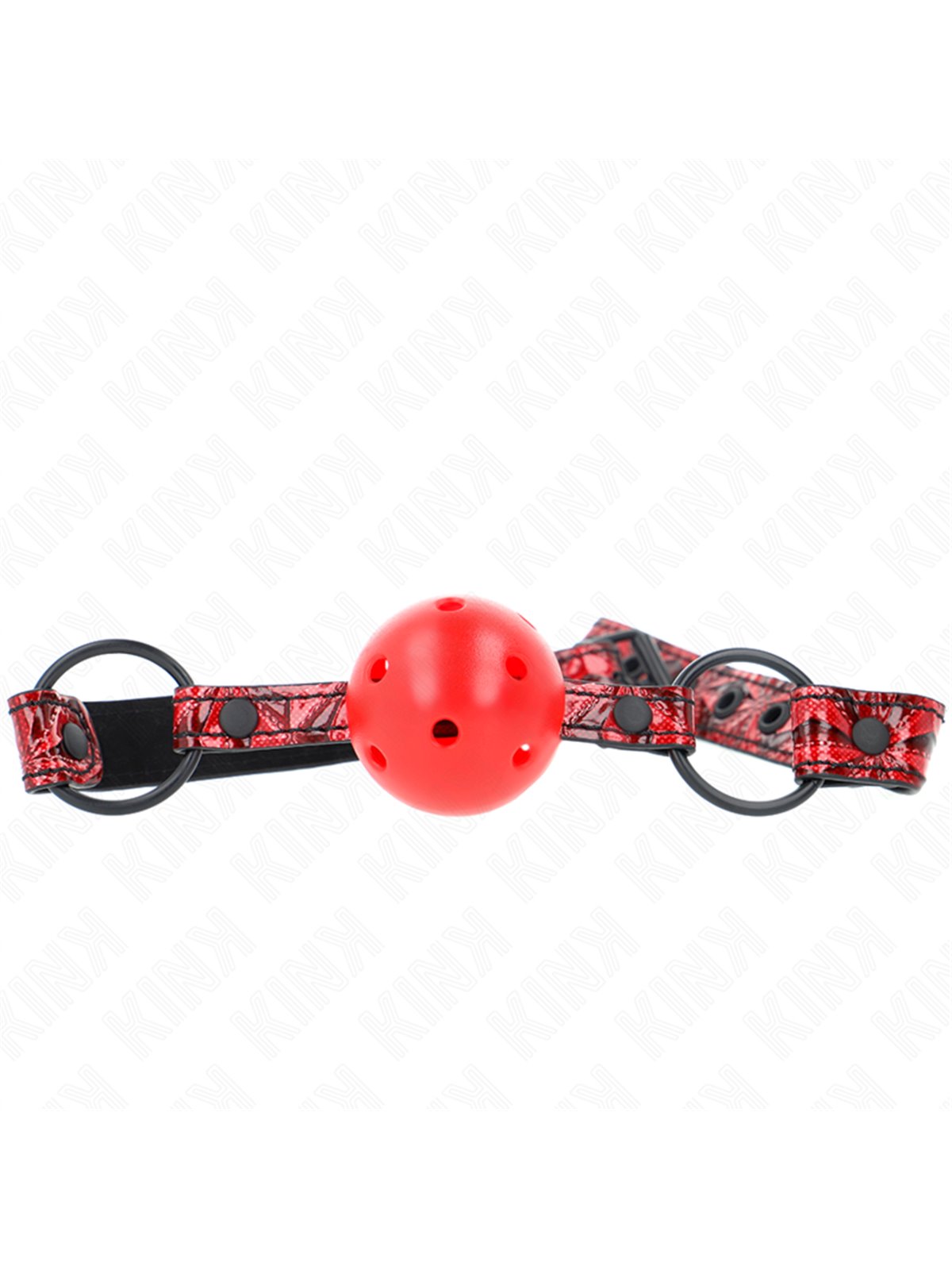 Kink - Bavaglio Rosso Fantasia Diamanti con Palla Traspirante Rossa 4,5 Cm