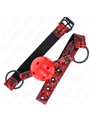 Kink - Bavaglio Rosso Fantasia Diamanti con Palla Traspirante Rossa 4,5 Cm