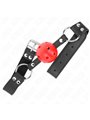 Kink - Bavaglio Nero 62,5x2,5 Cm con Palla Traspirante Rossa 4 Cm