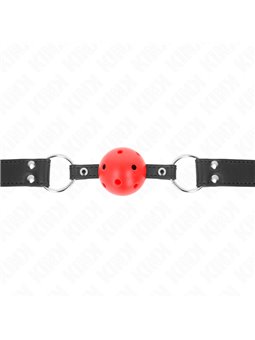 Kink - Bavaglio Nero 62,5x2,5 Cm con Palla Traspirante Rossa 4 Cm