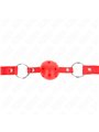 Kink - Bavaglio Rosso con Palla Traspirante 4 Cm Rossa con Rivetti