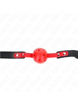 Kink - Red Hollow Hard Ball 4 Cm Gag Black Strap 60 X 2 Cm Adjustable 37-52 Cm