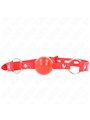 Kink - Bavaglio Rosso in TPE 60x2 Cm con Lucchetto e Palla Rossa 4 Cm