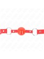 Kink - Bavaglio Rosso in TPE 60x2 Cm con Lucchetto e Palla Rossa 4 Cm