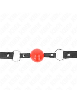 Kink - Ball 4 Cm Gag With Lock Red Ball Black Strap 60 X 2 Cm