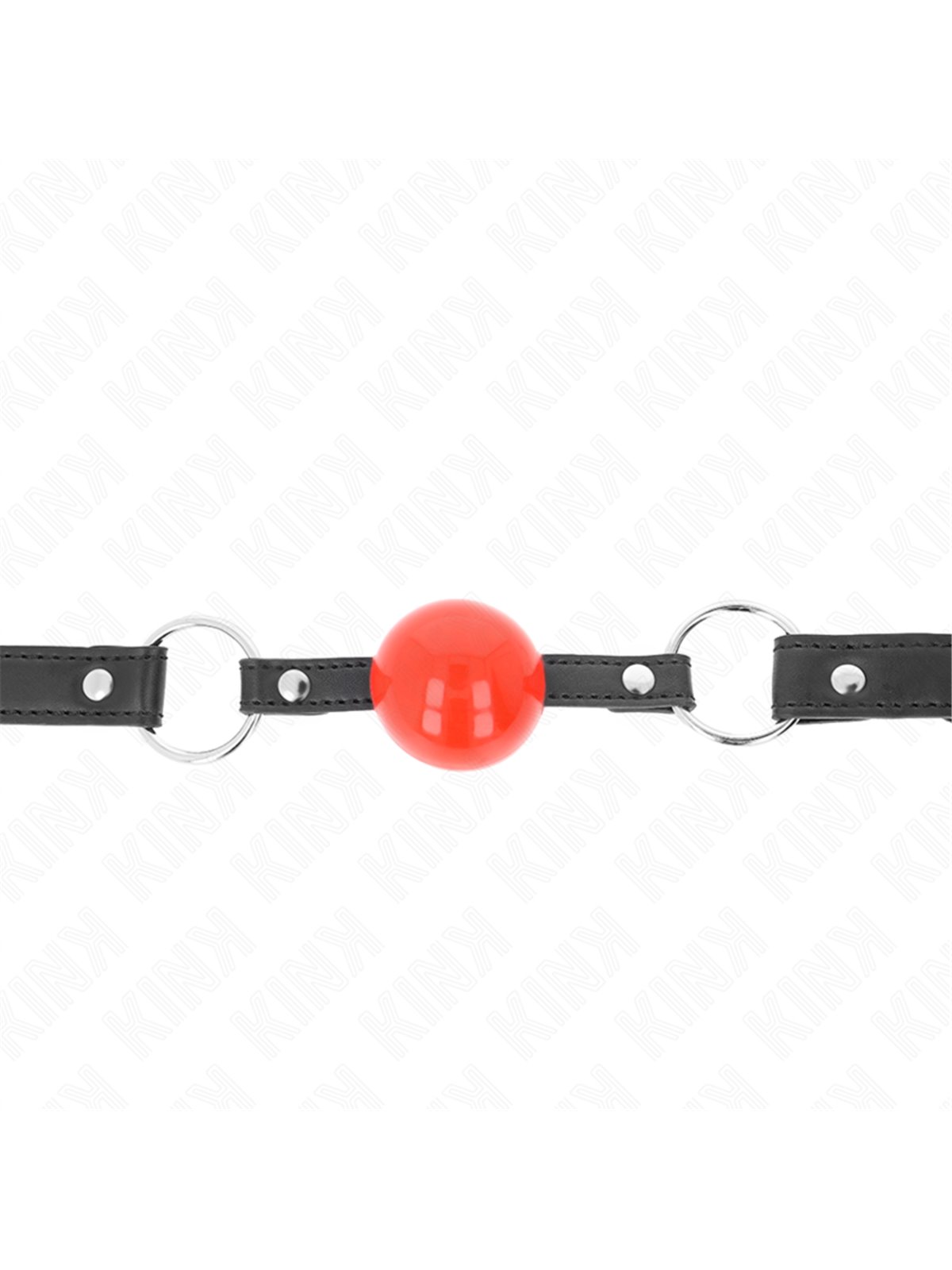 Kink - Bavaglio Nero in TPE 60x2 Cm con Lucchetto e Palla Rossa 4 Cm