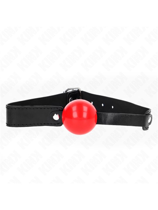 Kink - Bavaglio Nero 66x2,5 Cm con Palla Rossa 4 Cm Mod. 1