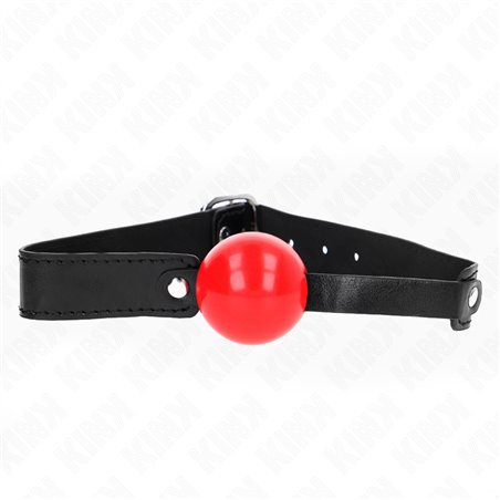 Kink - Bavaglio Nero 66x2,5 Cm con Palla Rossa 4 Cm Mod. 1
