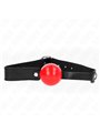 Kink - Bavaglio Nero 66x2,5 Cm con Palla Rossa 4 Cm Mod. 1