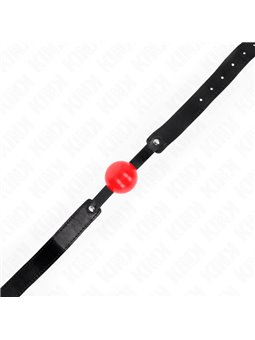 Kink - Bavaglio Nero 66x2,5 Cm con Palla Rossa 4 Cm Mod. 1