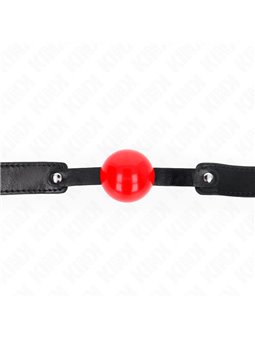 Kink - Bavaglio Nero 66x2,5 Cm con Palla Rossa 4 Cm Mod. 1
