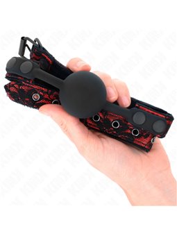 Kink - Bavaglio in Tessuto 65x2 Cm con Palla in Silicone Traspirante 4 Cm