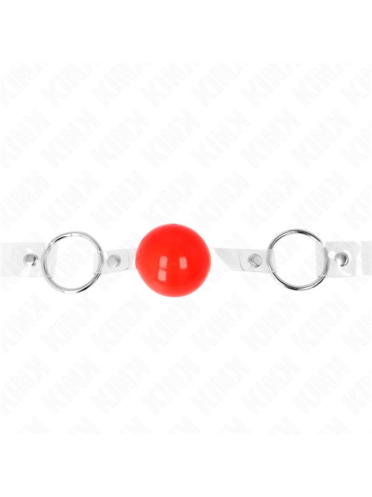 Kink - Bavaglio in PVC Trasparente Regolabile con Palla Rossa 4 Cm