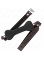 Kink - Bavaglio Nero in Pelle Vegana 63x2 Cm con Osso Nero 12 Cm
