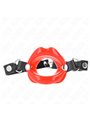 Kink - Lip 8 Cm Gag With Red Leatherette Strap 63 X 2 Cm Adjustable 39-58 Cm