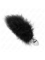 Kink - Plug Anale in Acciaio Inossidabile 11x7 Cm con Piuma Nera 11 Cm