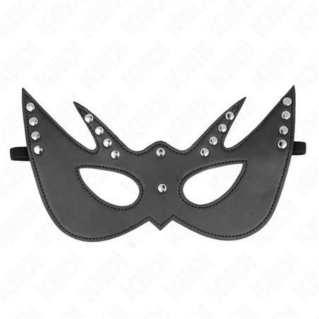 Kink - Mascherina Pipistrello in Pelle Vegana con Rivetti 23x15 Cm