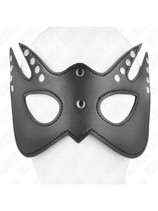Kink - Mascherina Pipistrello in Pelle Vegana con Rivetti 23x15 Cm