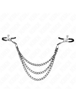 Kink - Nipple Clamps With 3 Chains Black 20/23/28 Cm