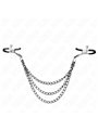 Kink - Morsetti a Vite per Capezzoli con 3 Catene 20/23/28 Cm Nero