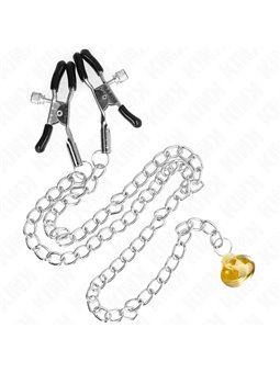 Kink - Chain Nipple Clamps With Horn Pendant 30 Cm