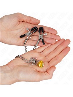 Kink - Chain Nipple Clamps With Horn Pendant 30 Cm