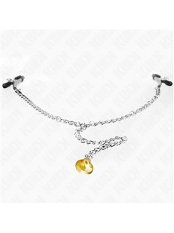 Kink - Chain Nipple Clamps With Horn Pendant 30 Cm