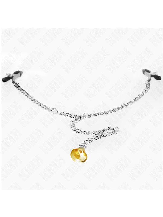 Kink - Chain Nipple Clamps With Horn Pendant 30 Cm