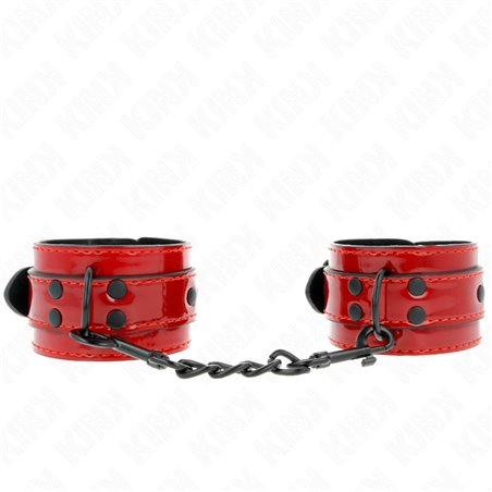 Kink - Polsini in Pelle Vegana Rosso Scuro 23x5 Cm