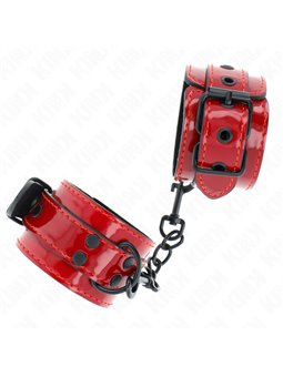 Kink - Polsini in Pelle Vegana Rosso Scuro 23x5 Cm