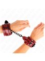 Kink - Polsini in Pelle Vegana Rosso Scuro 23x5 Cm