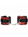 Kink - Short Velvet Lace Wrist Restraints And Nylon Bind Red / Black 23 X 6.5 Cm