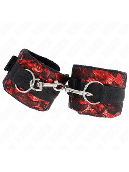Kink - Short Velvet Lace Wrist Restraints And Nylon Bind Red / Black 23 X 6.5 Cm