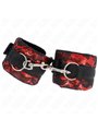Kink - Short Velvet Lace Wrist Restraints And Nylon Bind Red / Black 23 X 6.5 Cm
