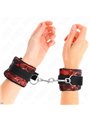 Kink - Short Velvet Lace Wrist Restraints And Nylon Bind Red / Black 23 X 6.5 Cm