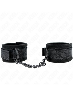 Kink - Dark Lace Covered Wrist Cuffs Neoprene Adjustable Black 20-29 Cm X 5 Cm