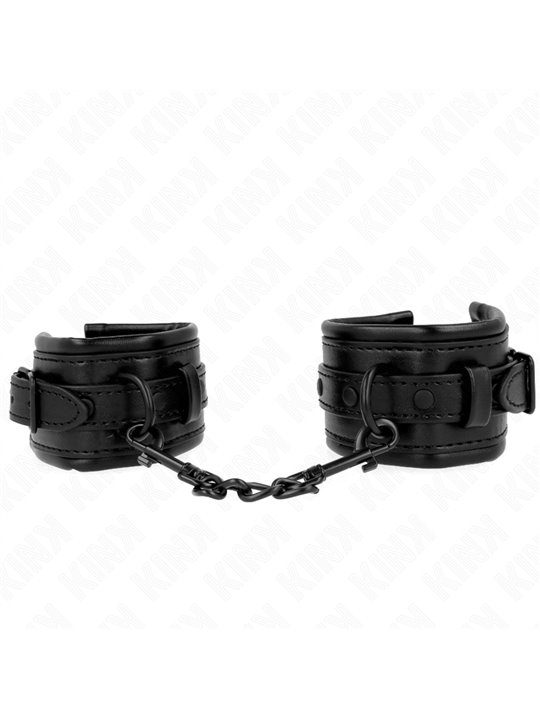 Kink - Polsini in Pelle Vegana Nera 20-30x6 Cm