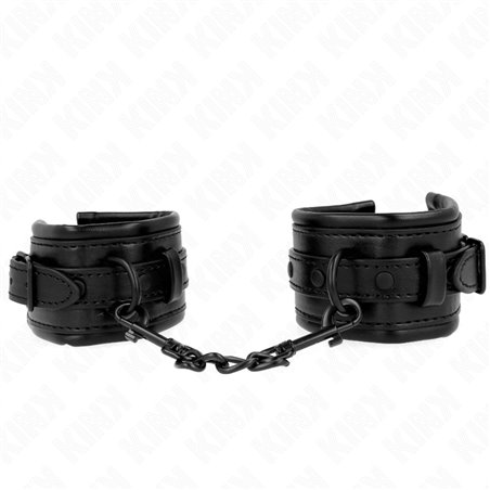 Kink - Polsini in Pelle Vegana Nera 20-30x6 Cm