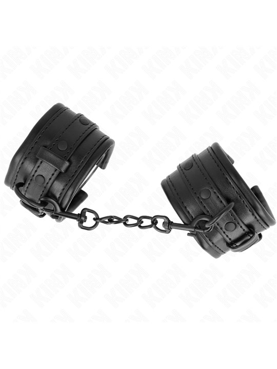 Kink - Polsini in Pelle Vegana Nera 20-30x6 Cm