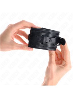 Kink - Polsini in Pelle Vegana Nera 20-30x6 Cm