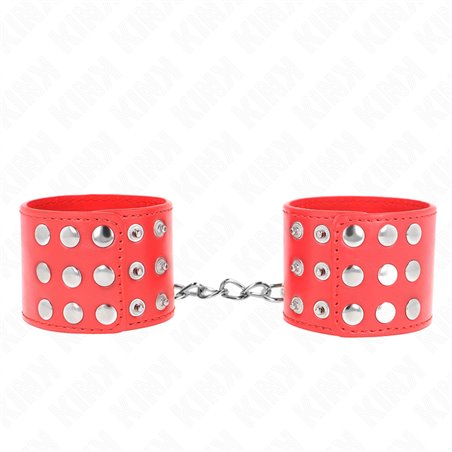 Kink - Wrist Restraints With Snap Fasten Red Adjustable 19-24 Cm X 5.5 Cm