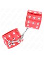 Kink - Polsini in Pelle Vegana Rossa con 3 File di Rivetti 19-24x5,5 Cm