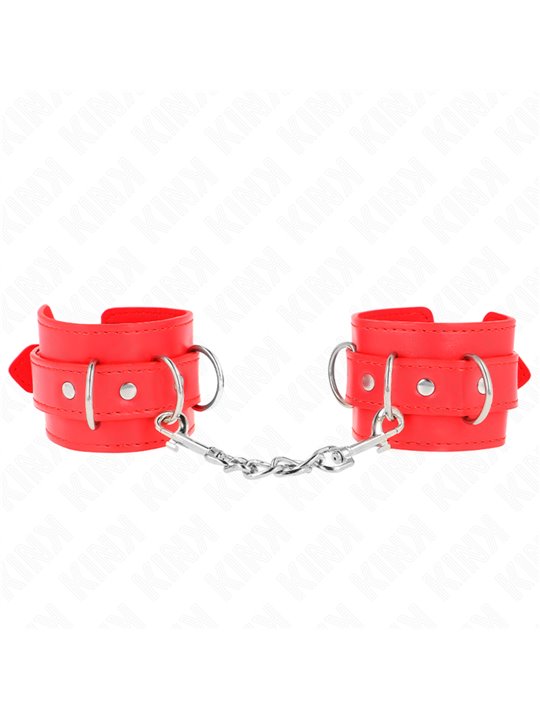 Kink - 3 D-Ring Wrist Restraints Adjustable Red 17.5-25 Cm X 6 Cm