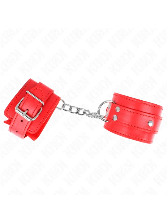 Kink - 3 D-Ring Wrist Restraints Adjustable Red 17.5-25 Cm X 6 Cm