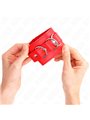 Kink - Polsini in Pelle Vegana Rossa con 3 Anelli a D 17,5-25x6 Cm