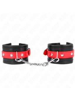 Kink - Wrist Restraints Black With Red Belt Adjustable 17-28 Cm X 6 Cm