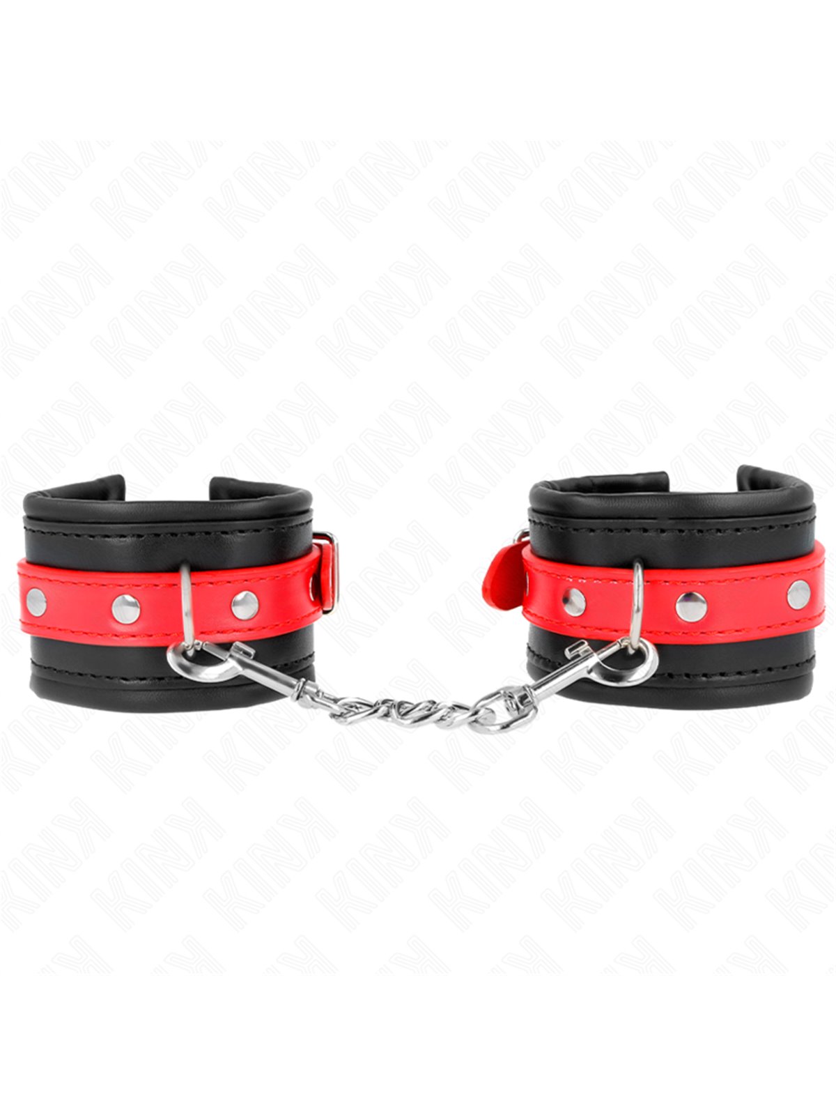 Kink - Wrist Restraints Black With Red Belt Adjustable 17-28 Cm X 6 Cm