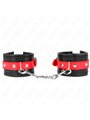 Kink - Wrist Restraints Black With Red Belt Adjustable 17-28 Cm X 6 Cm
