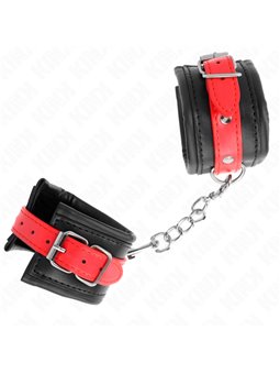 Kink - Wrist Restraints Black With Red Belt Adjustable 17-28 Cm X 6 Cm